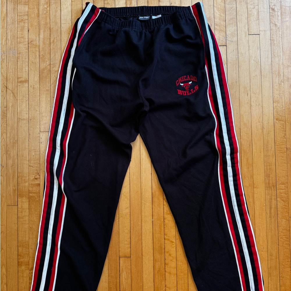 VTG 90s Chicago Bulls Pro Edge Tearaway Warm-Up Velcro/Snap Athletic Pants Sz. L
